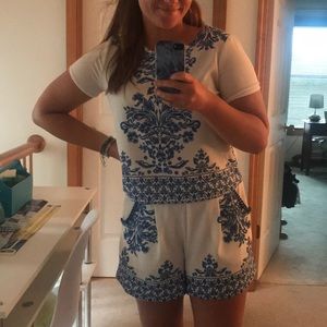 Blue and White Matching Set